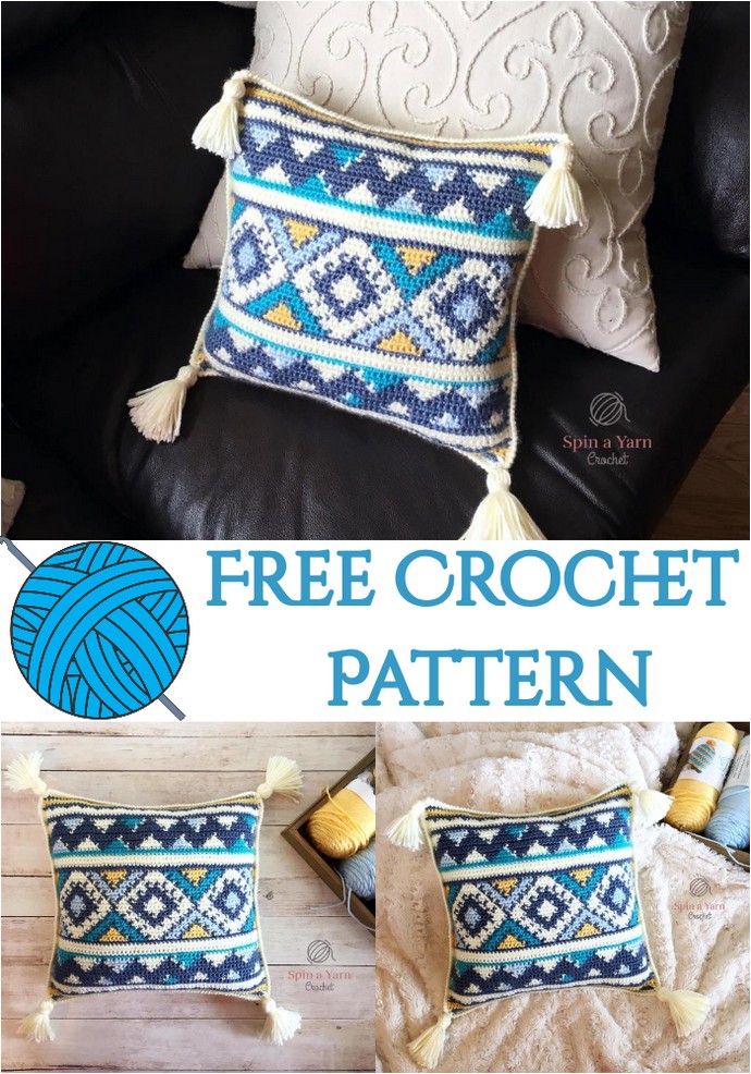 Aztec Throw Pillow Free Crochet Pattern