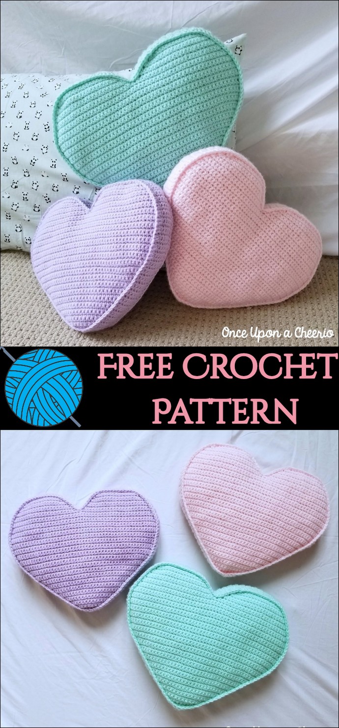Candy Heart Pillow Crochet Pattern