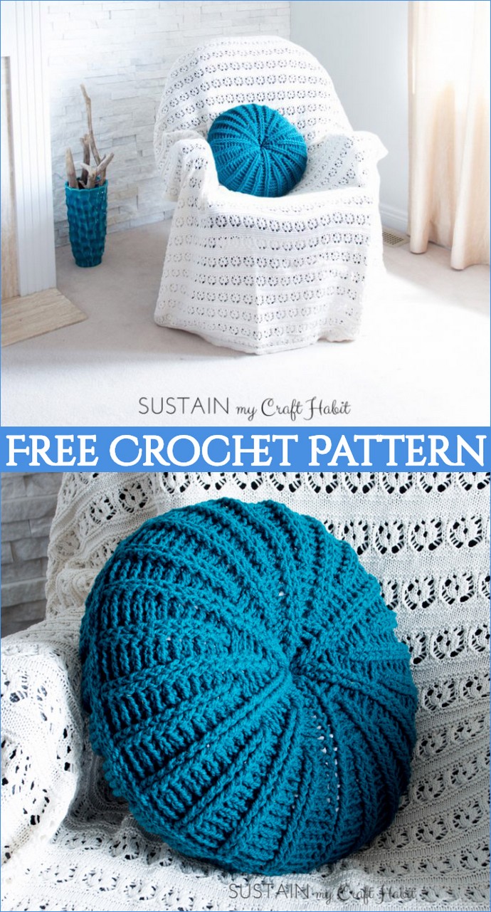 Gorgeous Free Round Crochet Pillow Pattern