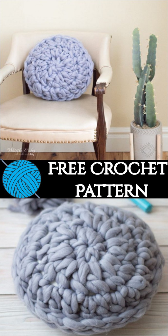 Round Super Chunky Crochet Pillow