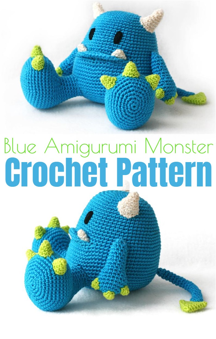 Blue Amigurumi Monster