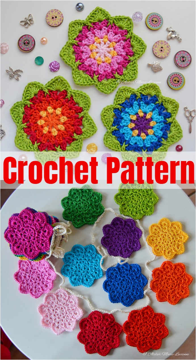 Easy Crochet February Coaster
