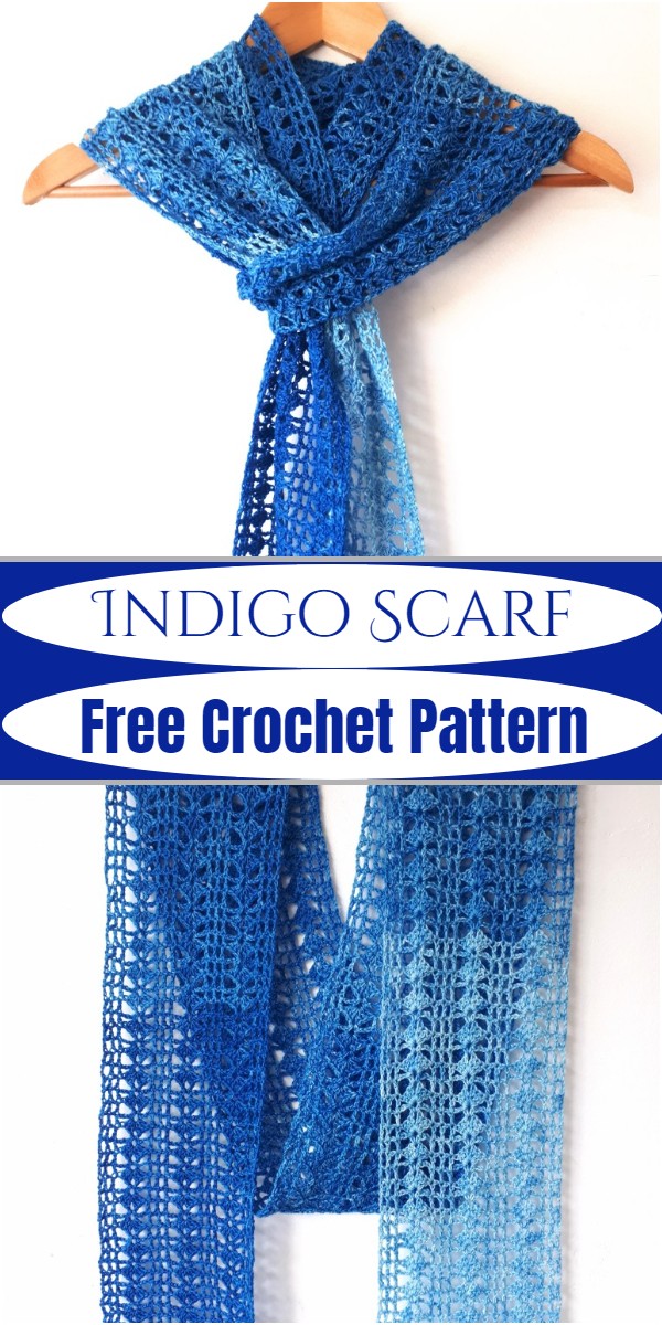 Indigo Scarf Free Crochet Pattern