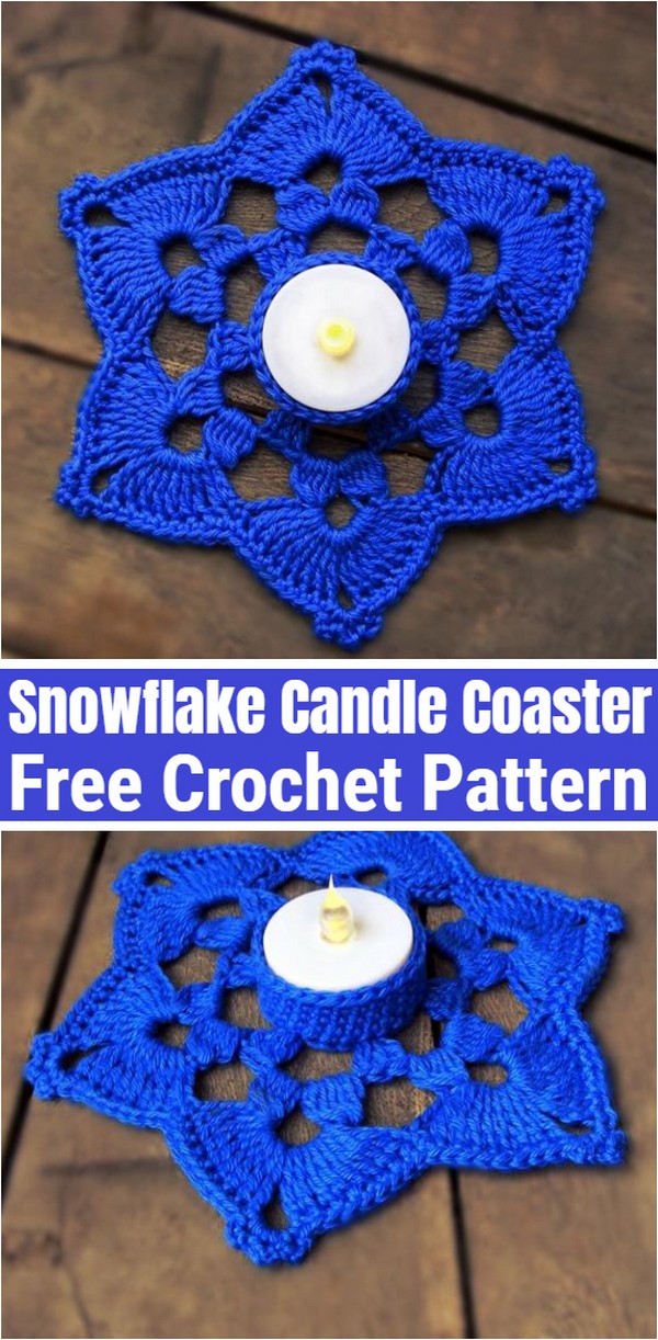 Crochet Snowflake Candle Coaster