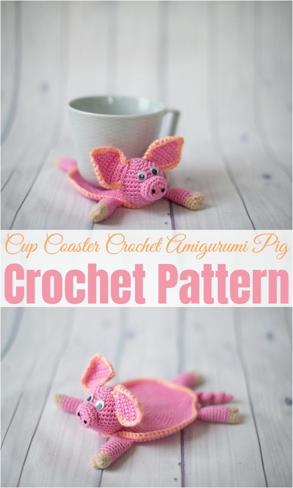Cup Coaster Crochet Amigurumi Pig 