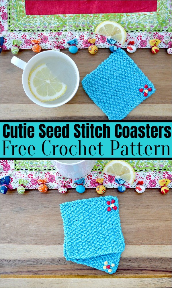 Cutie Seed Stitch Coasters