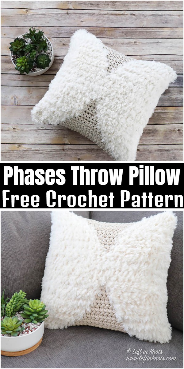 Phases Throw Pillow Free Crochet Pattern