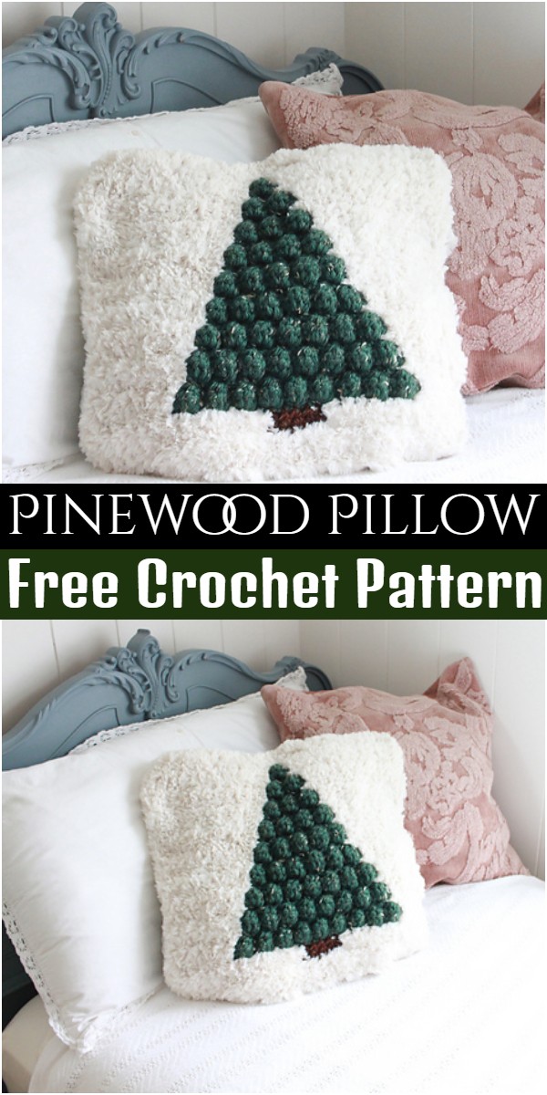 Pinewood Pillow Free Crochet Pattern
