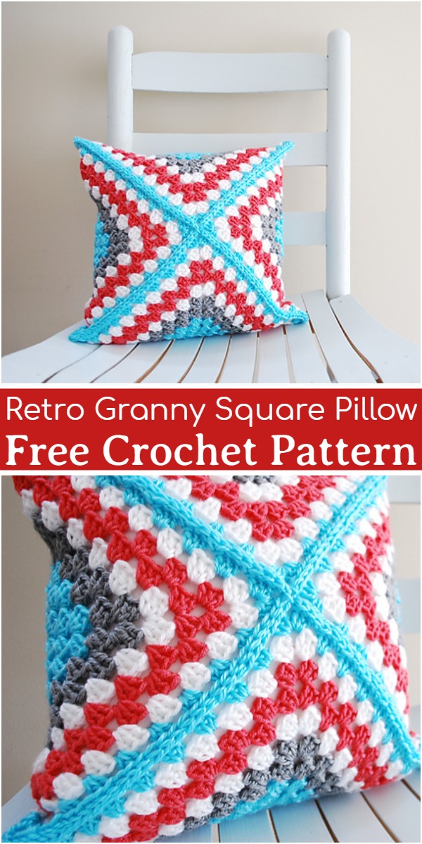 Retro Granny Square Pillow