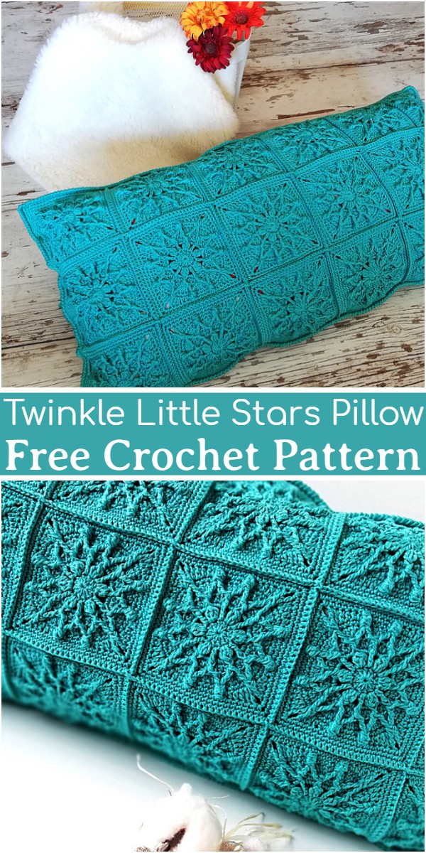 Twinkle Little Stars Pillow Free Crochet Pattern