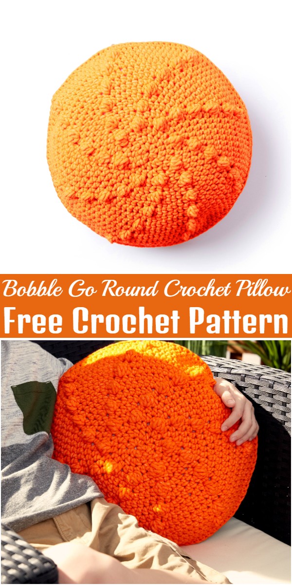 Bobble Go Round Crochet Pillow