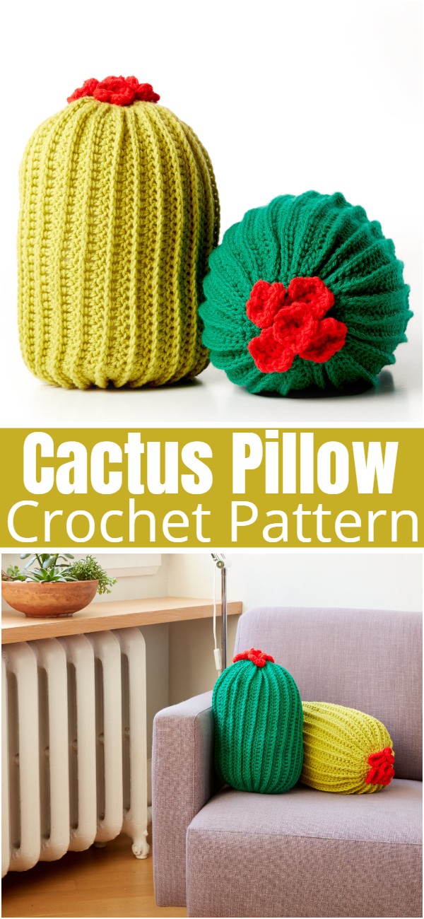 Crochet Cactus Pillow