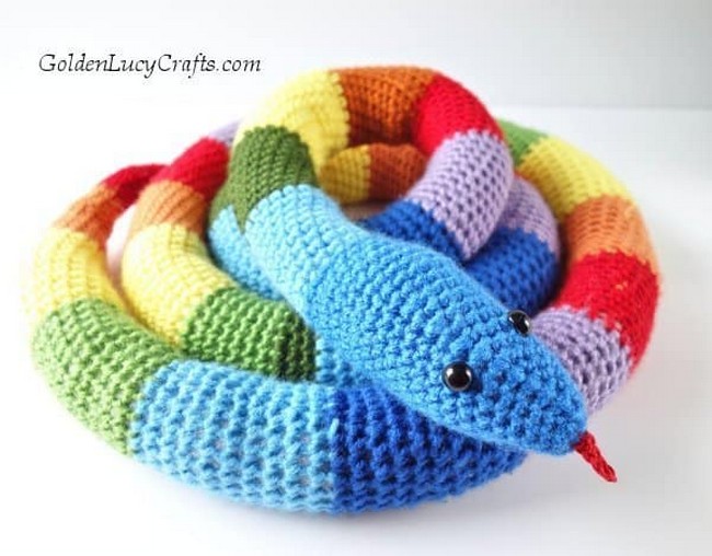 Crochet Rainbow Snake