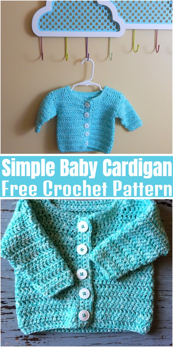 Simple Baby Cardigan Free Crochet Pattern