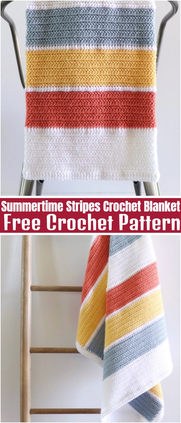 Summertime Stripes Crochet Blanket