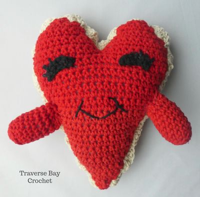 Free Crochet Heart Pillow Buddy Pattern