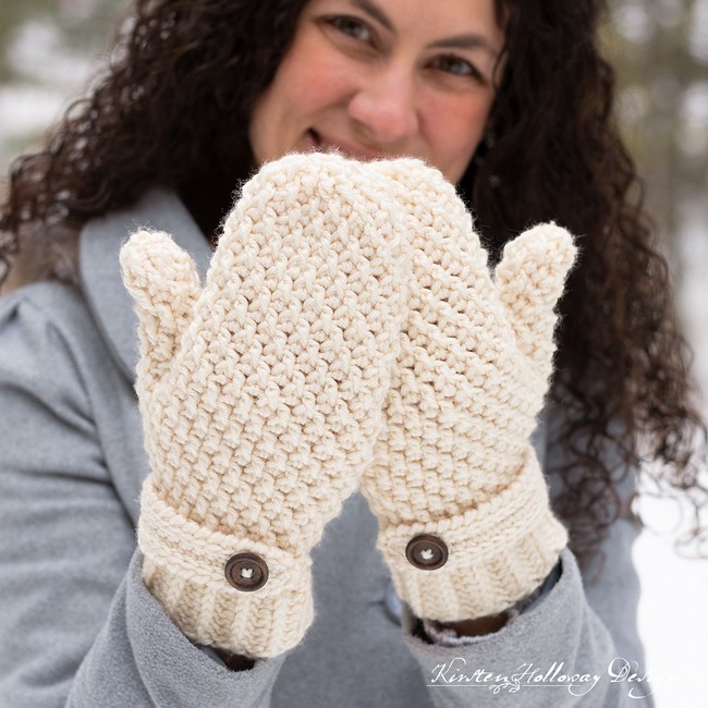 Easy Double Seed Stitch Mittens