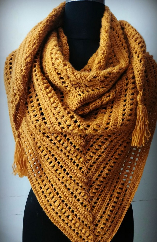 Golden harvest shawl