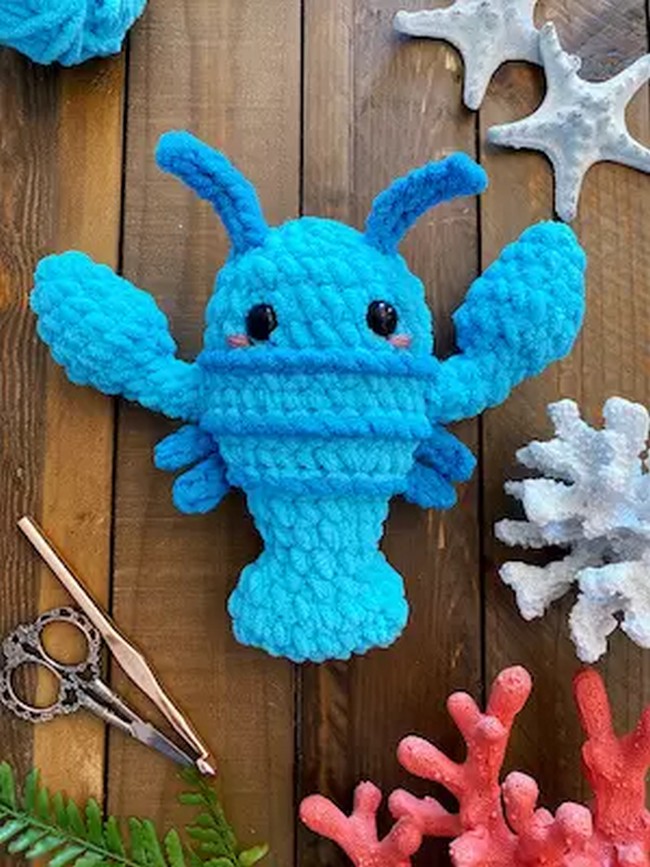 Blue Lobster Amigurumi Crochet Pattern