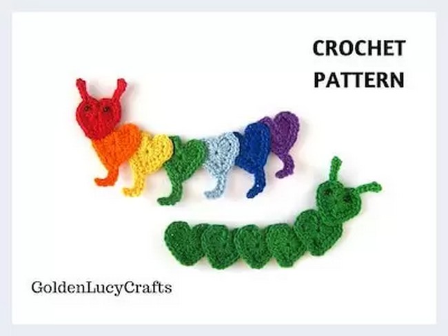 Crochet Caterpillar Applique Pattern