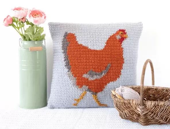 Crochet Chicken Cushion Pattern