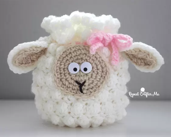 Drawstring Bag Free Crochet Sheep Pattern